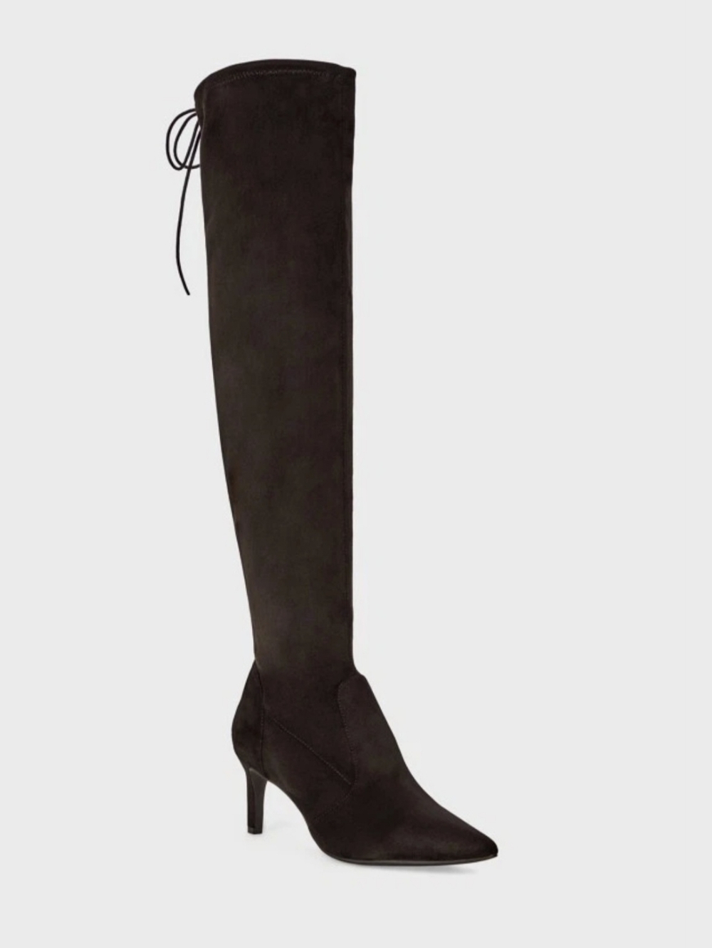 NEW in Box- JustFab Allysandra Black Suede Over-the-Knee Stiletto Boots - Picture 3 of 12